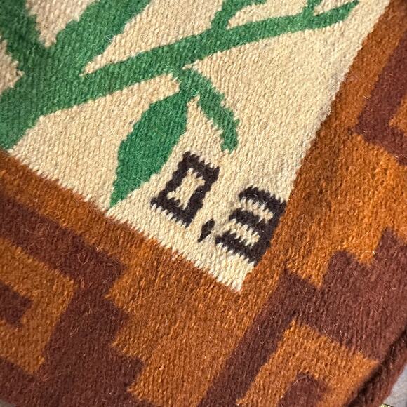 Handmade Wool Bird Forest Tapestry Wall Hanging Peru Folk Art 62 x 39 - Picture 10 of 11